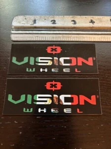 VISION WHEELS racing GRN WHT RED stickers offroad overland utv ultra4 2PC SET - Picture 1 of 1