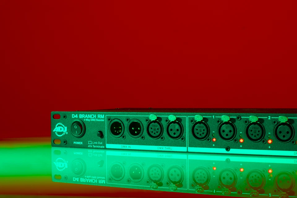 American DJ D4 Branch RM Single Rack 4-Way DMX Distributor/Booster w/XLR IO Jack - Image 1 of 4