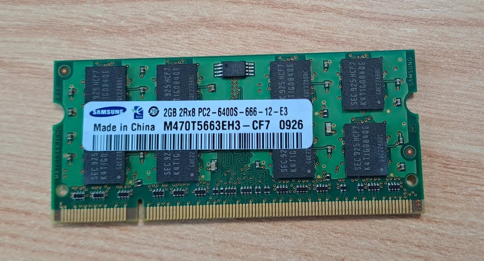 MEMORIA RAM portátil DDR2 SAMSUNG KOREA 2 GB  2GB 6400S 666 LAPTOP PORTÁTIL - Imagen 1 de 1