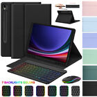 New ListingFor Samsung Galaxy Tab S9 FE S8 S7 A9 Plus A8 Backlit Keyboard Mouse Case Cover