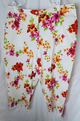 Kaktus pants plus 3X white floral print - Image 1 of 4