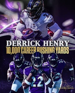 Foto de Derrick Henry 10.000 patios corriendo carrera Baltimore Ravens 8x10 NFL - Imagen 1 de 1