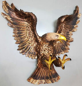 bronziert Raubvogel Seeadler Falke Adler Figur mit ausgebreiteten Flügeln