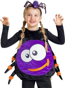 Kids Spider Vest Costume Girls Boys Halloween Fancy Dress Outfit Spooky Sz 4-6Y - Picture 1 of 7