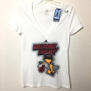 Adidas Miami Heat NBA Womens Tee White Size Small - Picture 1 of 4