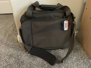 American Tourister Taupe Carry On Shoulder Travel Overnight Bag 15x8x9 Name Tag - Picture 1 of 21