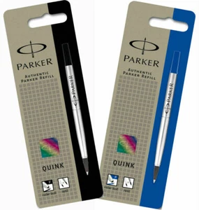 2x Genuine Parker Ultra Fine, Fine or Medium ROLLERBALL Refill BLUE or BLACK - Picture 1 of 16