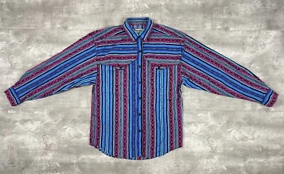 CAMISA WRANGLER WESTERN APPAREL MUJER vintage manga larga botones rayas Foto 1 de 4