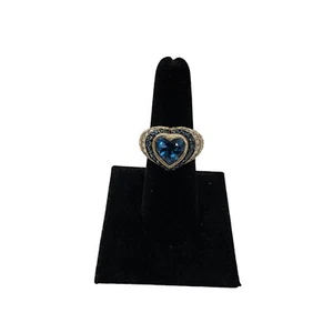 Judith Ripka 925 SS 14k Gold verkleidet London blau Topas diamonique Herzring 7 DS - Bild 1 von 6