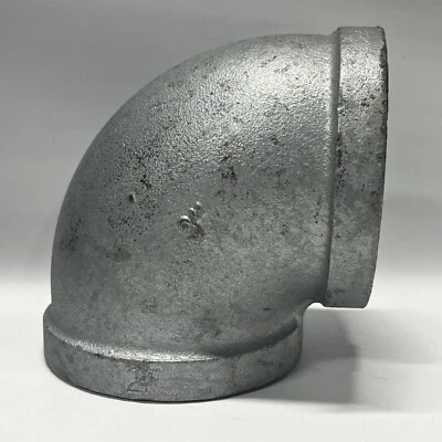 3" 150 Female NPT 90° Elbow Galvanized Malleable Iron Pipe Fitting USA MADE - Image 1 of 4