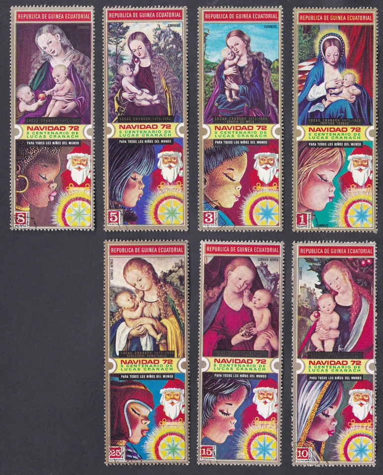 Guinea Ecuatorial 1972 Usado Juego Completo Michel 173/79 Scott 72-212/18 Navidad Foto 1 de 1