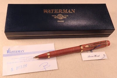 Bolígrafo LeMan de madera de brezo Waterman prístino BP, en caja, década de 1990 Foto 1 de 4