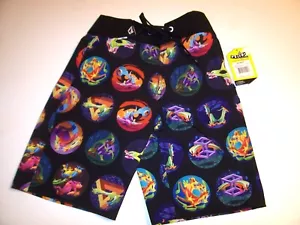 New Volcom sz 12 youth boys board shorts swim trunks 4 way stretch swimsuit - Picture 1 of 2