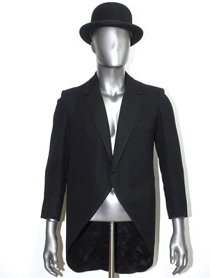 Abrigo Chaqueta Francesa Antigua Eduardiana Lana Negra A Medida Mañana Fecha 1921 Talla S Foto 1 de 4