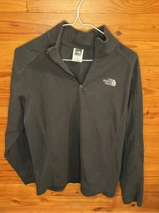 the north face jacket fleece boys xl 18/20 1/4 zip black Pre Owned - Picture 1 of 5