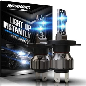 2Pk RAMHORN H4 LED Headlight Bulbs 9003 HB2 12000 LM 6500K Xenon White Fanless - Bild 1 von 7