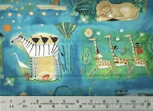 QT ~ Migration African Animal Print Blue 24974-Q ~ 100% Cotton Quilt Fabric BTY - Picture 1 of 2