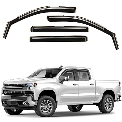Parasoles de lluvia protectores de viento para Chevy Silverado 2019-2026 doble cabina Foto 1 de 4