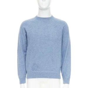 Suéter BRUNELLO CUCINELLI azul claro lana virgen cachemir seda IT50 L - Imagen 1 de 9