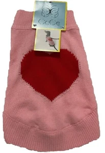 Pink With Red Heart Dog Sweater NWT Valentines Day - Picture 1 of 3