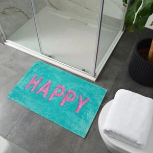Tappetino da bagno colorato Happy Slogan antiscivolo 50 x 80 cm - tappeto bagno morbido assorbente - Foto 1 di 18