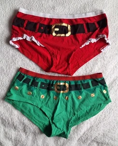 George UK 12 Festive Christmas Santa & Elf Underwear x2 - Picture 1 of 4