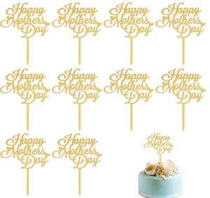 Mother'S Day Cake Topper, 10Pcs Acrylic Happy Mother'S Day Cupcake Topper for Bi - Picture 1 of 7