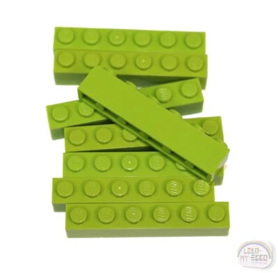 LEGO Classic - 3-Buck Bag - 1x6 Brick - 10-Pcs - Lime - New - (3009) - Image 1 of 3