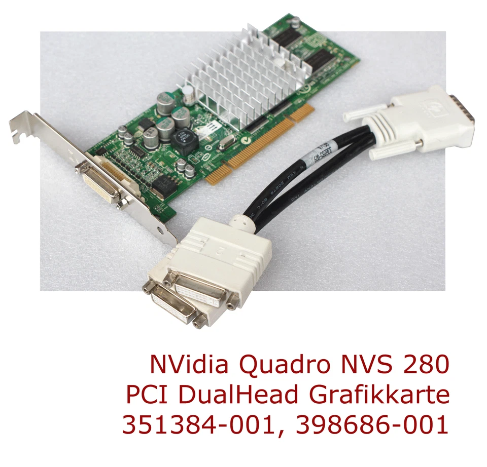 Nvidia NVS-280 64MB PCI DMS-59 Graphics Card 350970-001 398686-001 Dual Head G33 - Image 1 of 1