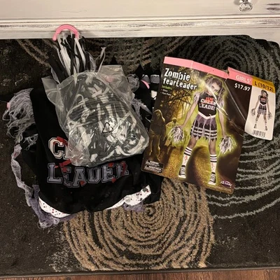 Disfraz Zombie Fearleader Undead Animadora Niña Talla L 10/12 Vestido Pompones Foto 1 de 3