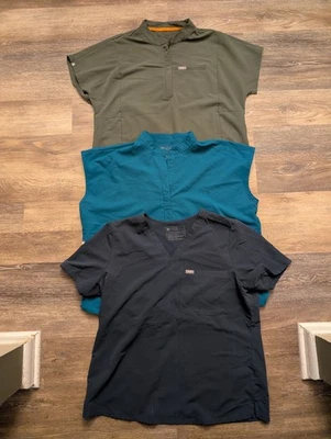 FIGS Technical Collection  L/XL Tops Multi Color Nurse Medical Scrubs Lot Of 3 - Image 1 of 4