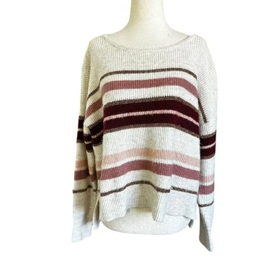 43-17 небо синий многоцветный вязаный полосатый пуловер свитер женский размер XS - Изображение 1 из 4