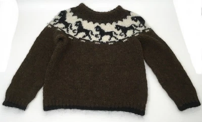 Suéter de Lana Asociación Islandesa Tejida a Mano para Niños Niños Fair Isle Horses 8 Usado en Excelente Condición Foto 1 de 4