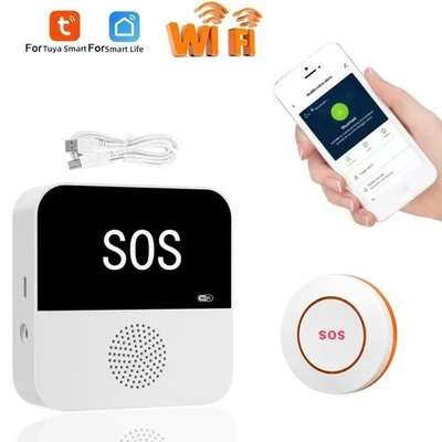 For tuya WiFi Elderly Caregiver Pager Wireless SOS Button Alarm System Panic - Image 1 of 4