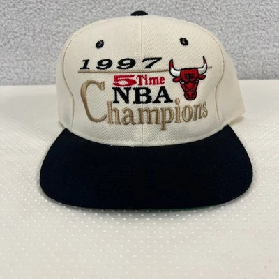 Chicago Bulls NBA 1997 5x Campeones Snapback Sombrero Jordan Off White Foto 1 de 4