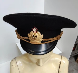 Sombrero De Colección C.1970 Armada Rusa URSS Oficiales Militares Gorra Naval Soviética Sombrero-AF - Imagen 1 de 9