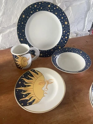 1993 Vitromaster GALAXY 4 Settings Unused Mug Bowl Plate 16 Piece NOS Moon Sun - Image 1 of 4