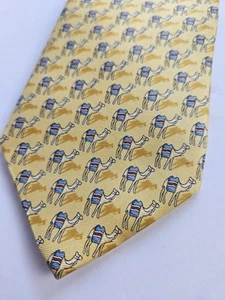 Beaufort Tie Rack Camel Printed Novelty Animal 100% Silk Tie Made in Italy - Picture 1 of 10