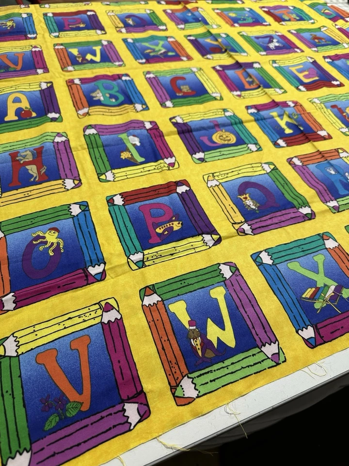 Alphabet Block Juvenile Fabric 100% Cotton 1 and 5/8 Yards - Image 1 of 4