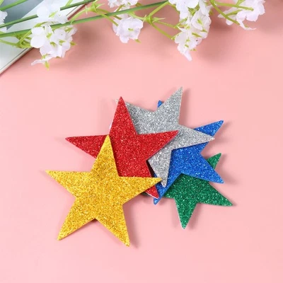  100 Pcs Aufkleber Glitzer Glitzerklebebilder Selbstklebender Farbenfroher - Bild 1 von 4