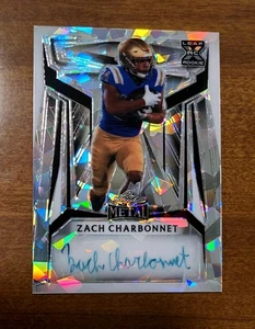 2023 Leaf, Metal Rookie- Zach Charbonnet (RC) #BA-ZC1, ice Prizm, Auto 2/7 - Picture 1 of 8