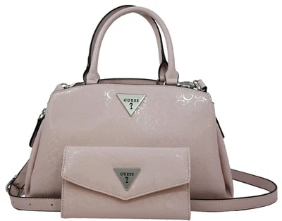 Guess Women's Tupelo Patent Satchel Crossbody Bag Handbag & Wallet Set - Powder - Image 1 of 4
