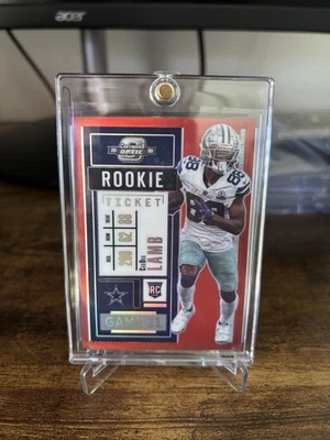 2020 Contenders Optic CeeDee Lamb Rookie Ticket /125 Red - Image 1 of 2