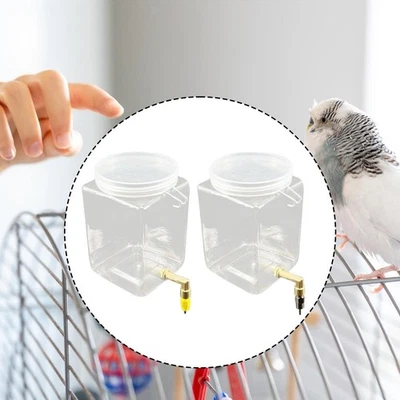 Automatic Bird Water Dispenser Nodrip Lovebirds Finches Hanging Water Feeder - Image 1 of 2