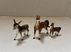 Bone China Ceramic Donkey Miniature Curio Shelf Collectible Burro Horse colt - Picture 1 of 14