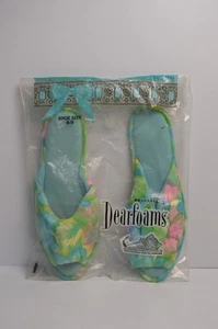 Vintage Dearfoams Gustave Women's Slippers Housewife MCM Shoe Floral 8-9 - Picture 1 of 18