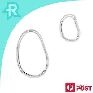 Irregular Oval Openwork Sterling Silver 925 Stud Earrings - Picture 1 of 7