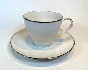 Noritake Ivory China Lorelei 7541 Coffee / Tea Cup and Saucer - Made in Japan - Picture 1 of 10