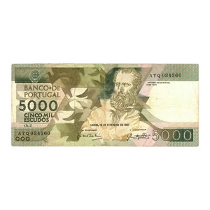 Portugal billet 5000 escudos 1987 Antero de Quental TTB - P.183a papier-monnaie - Imagen 1 de 2