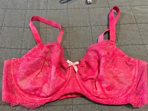 Sujetador Mariemeili 36DD 36 DD Copas Transparentes Sexy Rosa Caliente Encaje Nuevo sin Etiquetas - Imagen 1 de 6